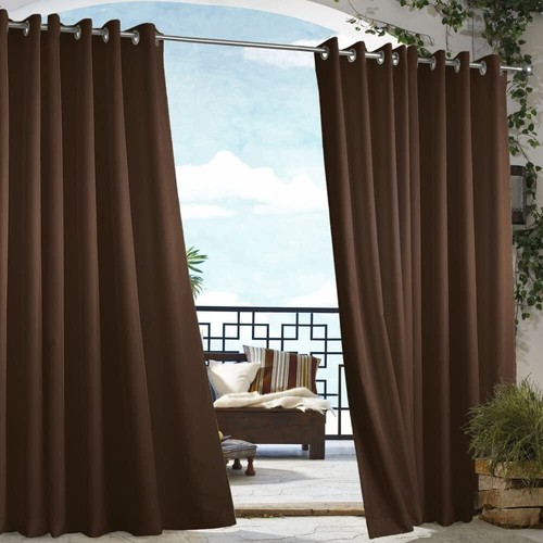 Outdoor Curtains for Patio Gazebo Cabaana Multiple Sizes Sun Blocking Drapes - Picture 6 of 14