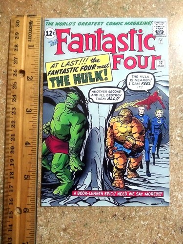 FANTASTIC FOUR Comic Cover Meet the Hulk Fridge Magnet Marvel Comics Vintage - Picture 3 of 4