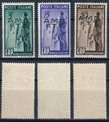 AMG-FTT 1949 ERP PROGRAM RECONSTRUCTION EUROPE 3 VALUES SAXON 43 / 45 MNH **