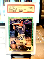 2023 Topps Chrome #94/199 Nick Pratto Rookie, Auto-Aqua Wave #RANPR Gem Mt. 10