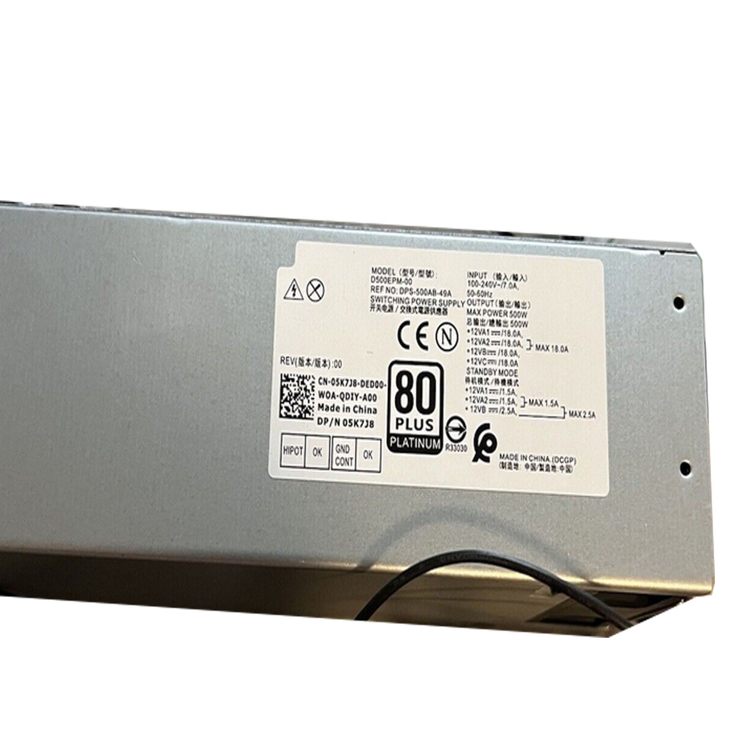 Nuovo Originale Muslima05k7j8 Per Dell 7080 7070 7060 3050 MT XPS 8940 Alimentatore 500W 5 K7j8 Y7R0X D500EPM-00 DPS-500AB-49A - Foto 9