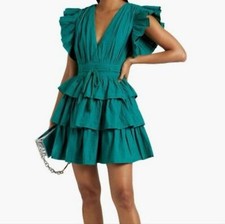 Ulla Johnson Camilla Mini Dress Teal Green Verdigris New With Tags Size 0