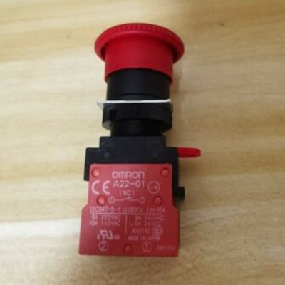 A22E-M-02 A22EM02 Pushbutton Switch Red 1PC NEW OMRON Free Ship