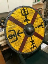 Rundschild Holz Stahl Wikinger Rundschild Rüstung  Rundschild