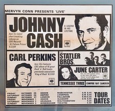 JOHNNY CASH original 1968 CONCERT ADVERT UK TOUR STATLER BROTHERS JUNE CARTER