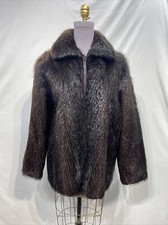 Long Hair Beaver Jacket Zipper Front (8041)