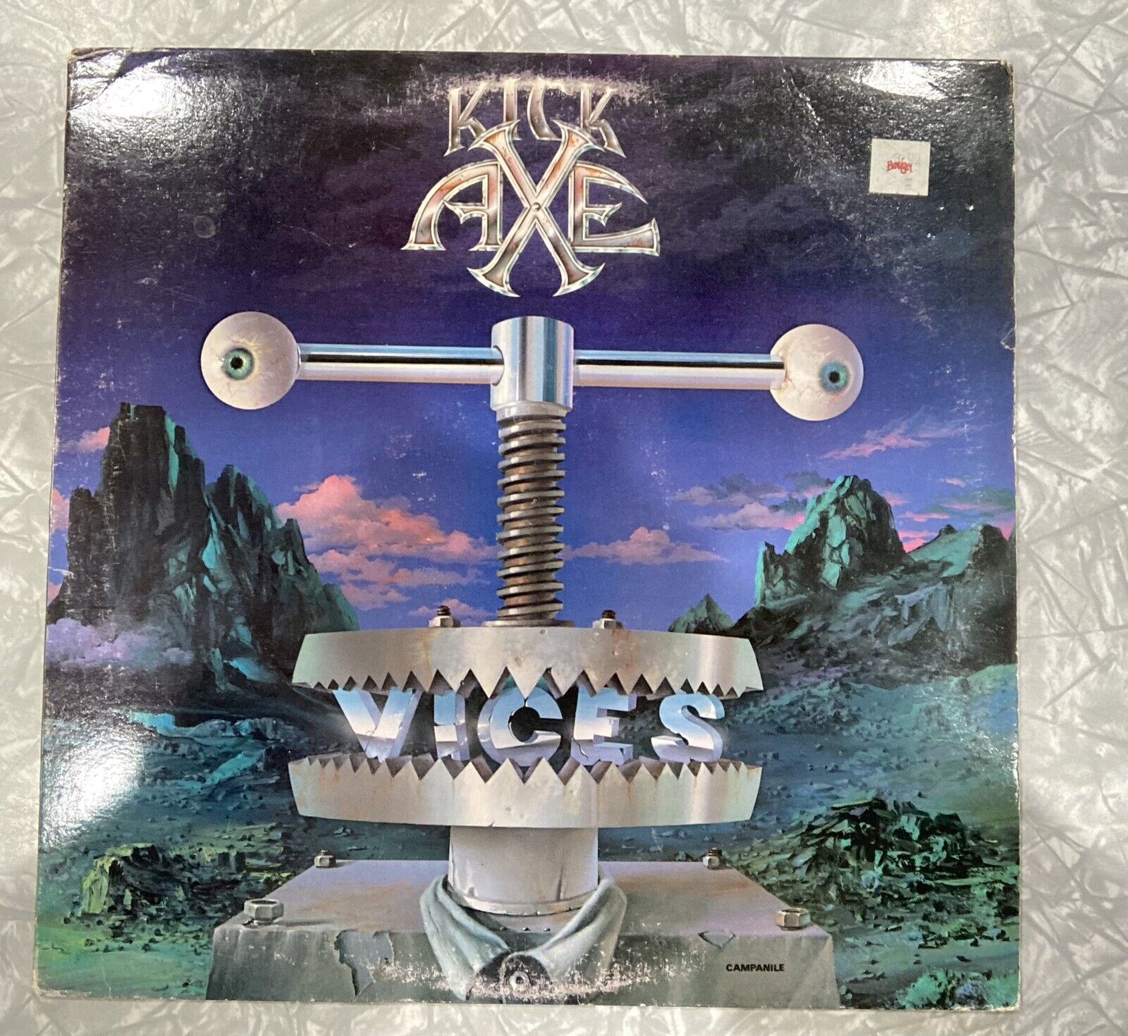Promo Copy KICK AXE Vices LP Vinyl Pasha Records 1984 Heavy Metal BFZ 39297