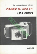 Vintage Polaroid Electric Eye Land Camera Model J33 Manual