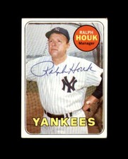 Ralph Houk Signed Authentic 1969 Topps New York Yankees Autograph