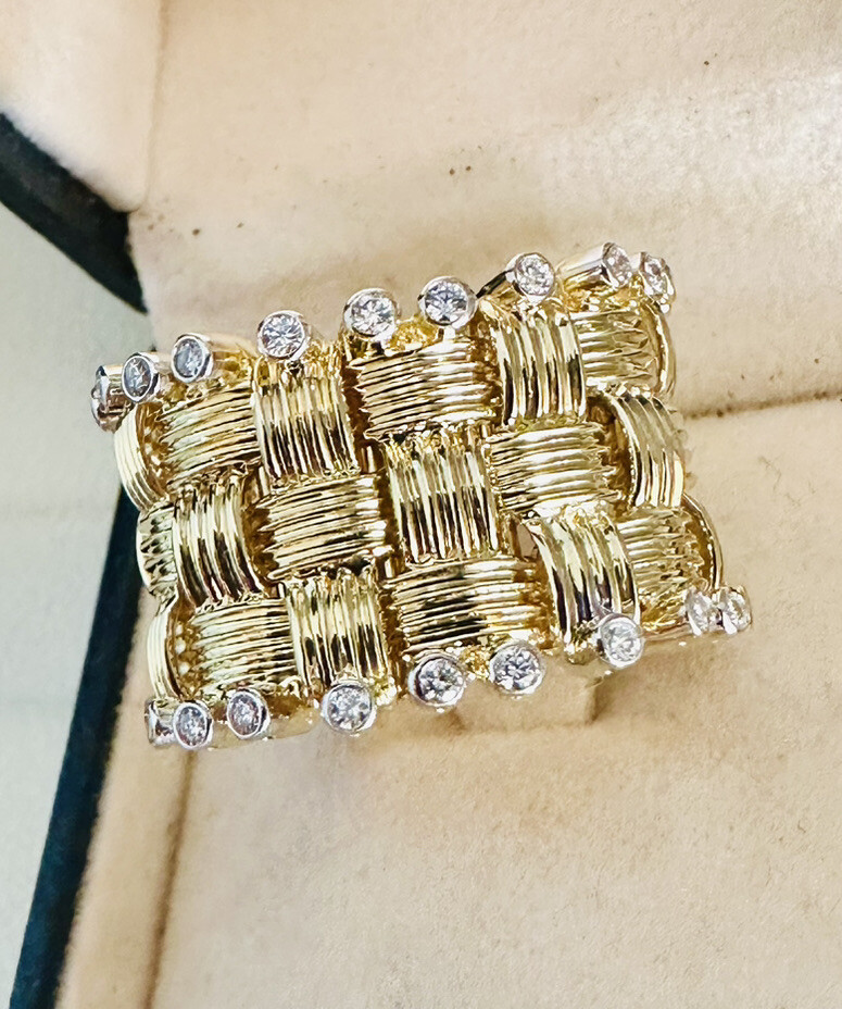 Ladies 18k Yellow Gold Roberto Coin Appassionata Diamond Ring ~ Size 6 - Image 5