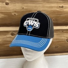 CWS College World Series Hat Cap Strech Fit 6 1/2-6 7/8 Black Blue Baseball Mens