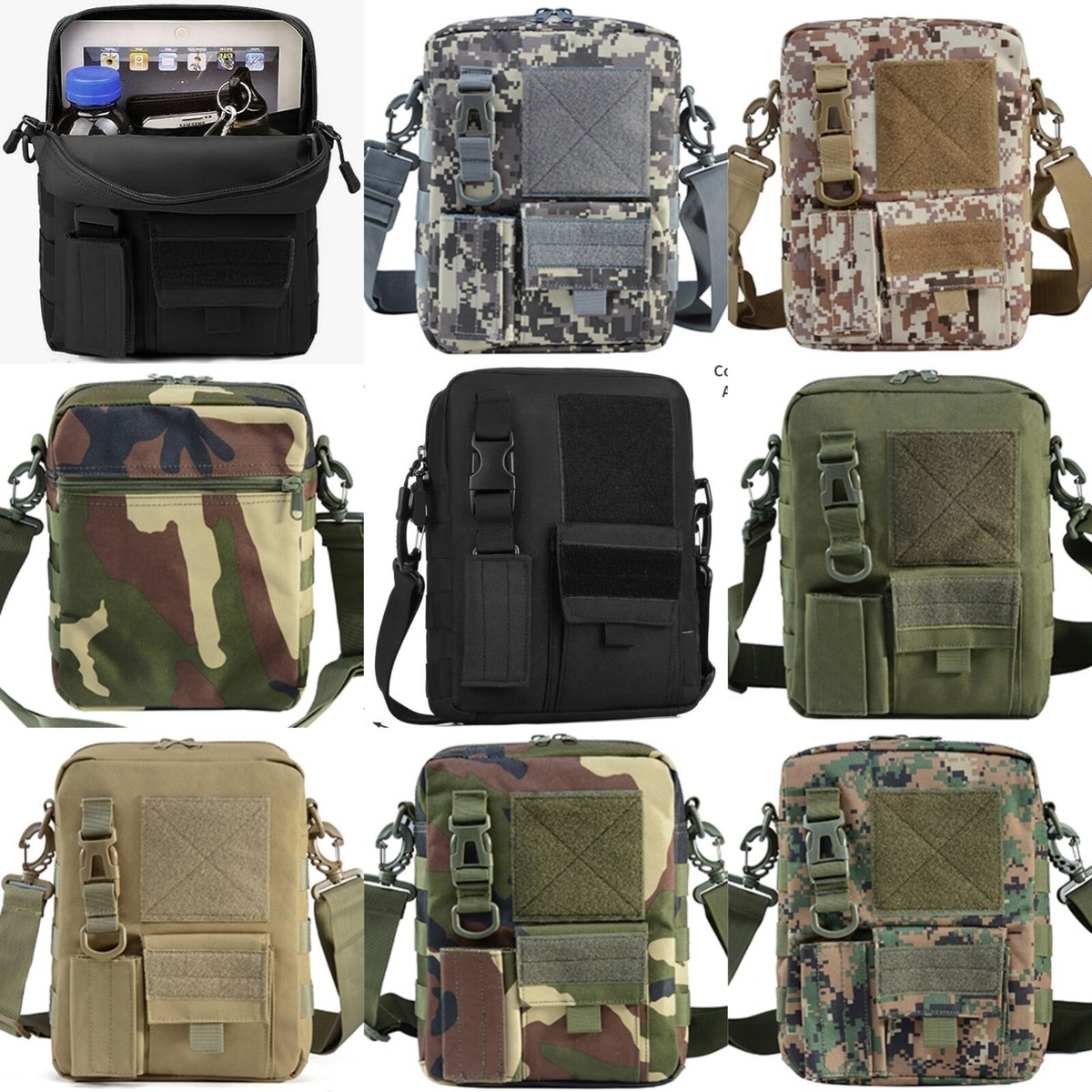 Small EDC Tactical Messenger Bag for Men MOLLE Sling Backpack