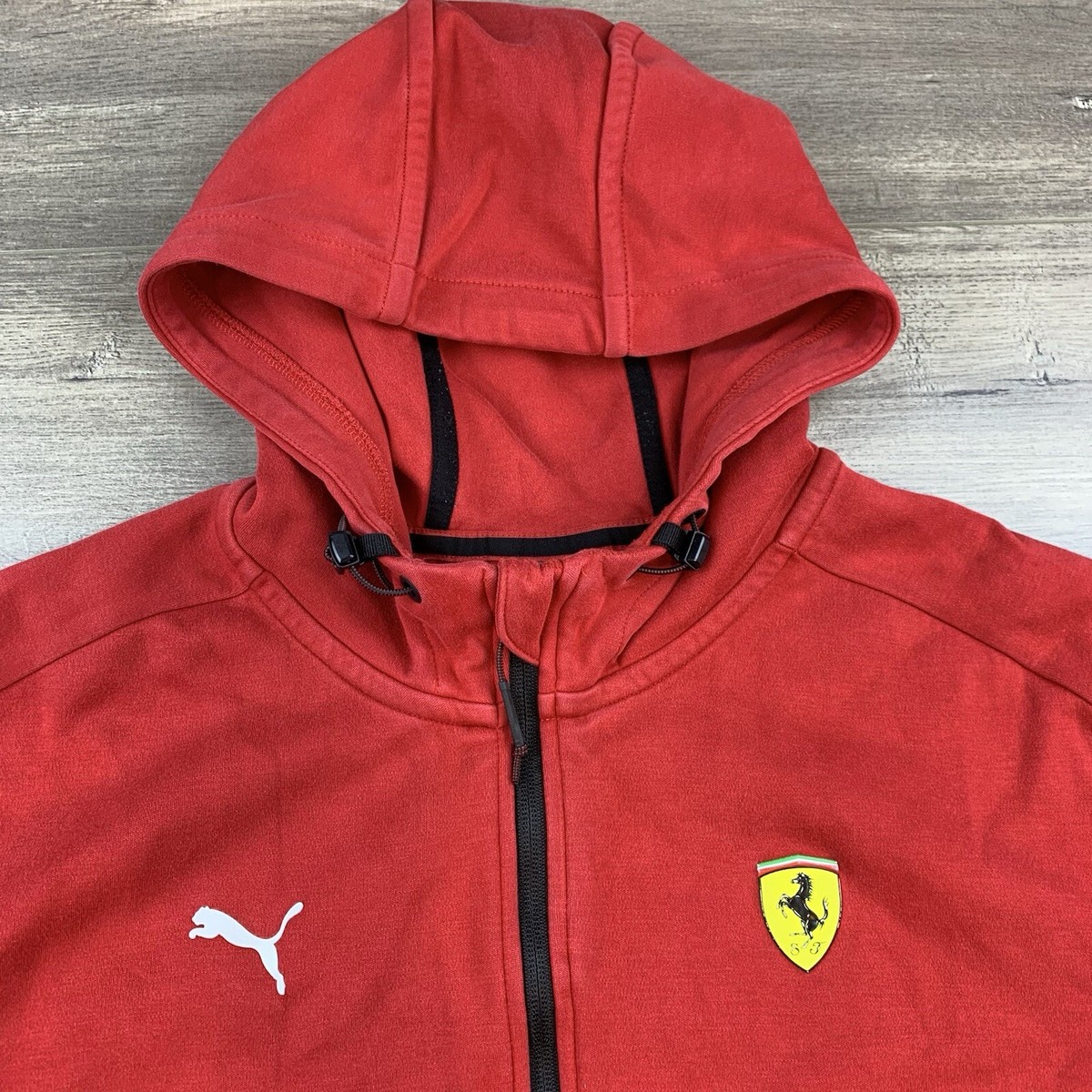 Ferrari MT7 フェラーリ ジップアップ パーカー レッド Puma Scuderia Ferrari Sweatshirt Hoodie Jacket Full Zip Mens