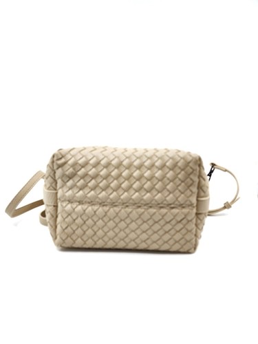 HZ-3069 Women's Vegan Leather Woven Small Top Zip Satchel Tote - Afbeelding 7 van 18