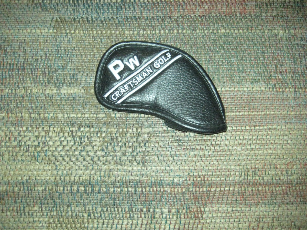 slightly used Craftsman Golf Universal PW Wedge iron headcover whiter stitch