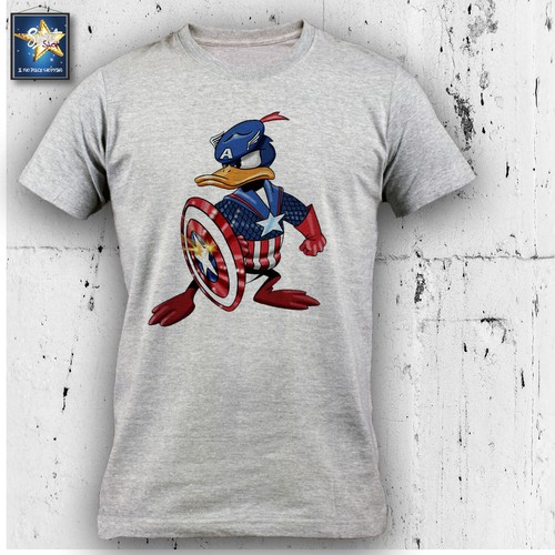 T-shirt maglietta PAPERINO DUCK ADVENGERS DAFFY SUPER EROE IDEA REGALO NATALE - Picture 4 of 14