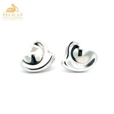 Tiffany  Co 925 Silver Puffy Heart Clip Earrings me-lmw  PPJ050166 