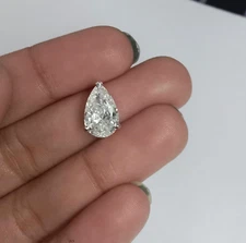 3.00Ct Pear Cut IGI Certified Lab Grown Diamond Solitaire Pendant 14k White Gold