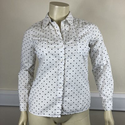 blue spotted blouse