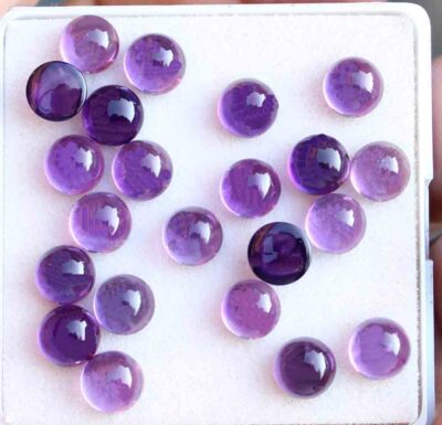 30.20 Ct Roun Shape Natural African Purple Amethyst Cabochon Calibrated Gemstone