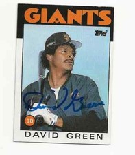 DAVID GREEN (d.2022) San Francisco Giants 1986 Topps SIGNED / AUTOGRAPH Card