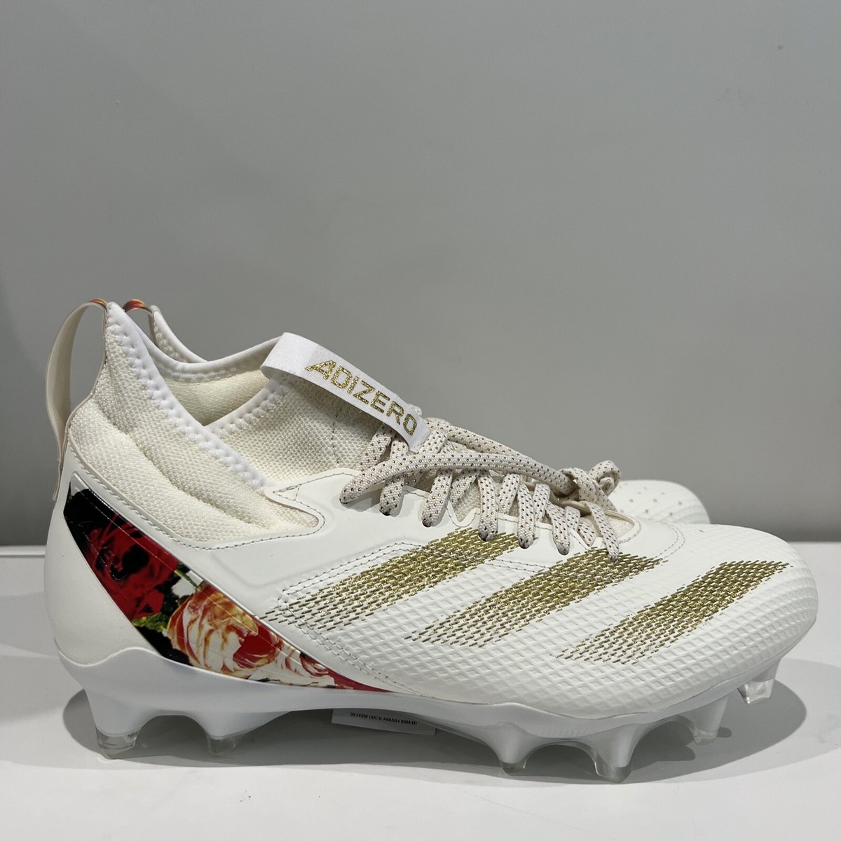 Adidas Adizero Chaos Football Cleats Off White/Gold/Floral Unisex Men 10/Wmns 11 Adidas Adizero Young King Football Cleats Floral White Gold  main image 2