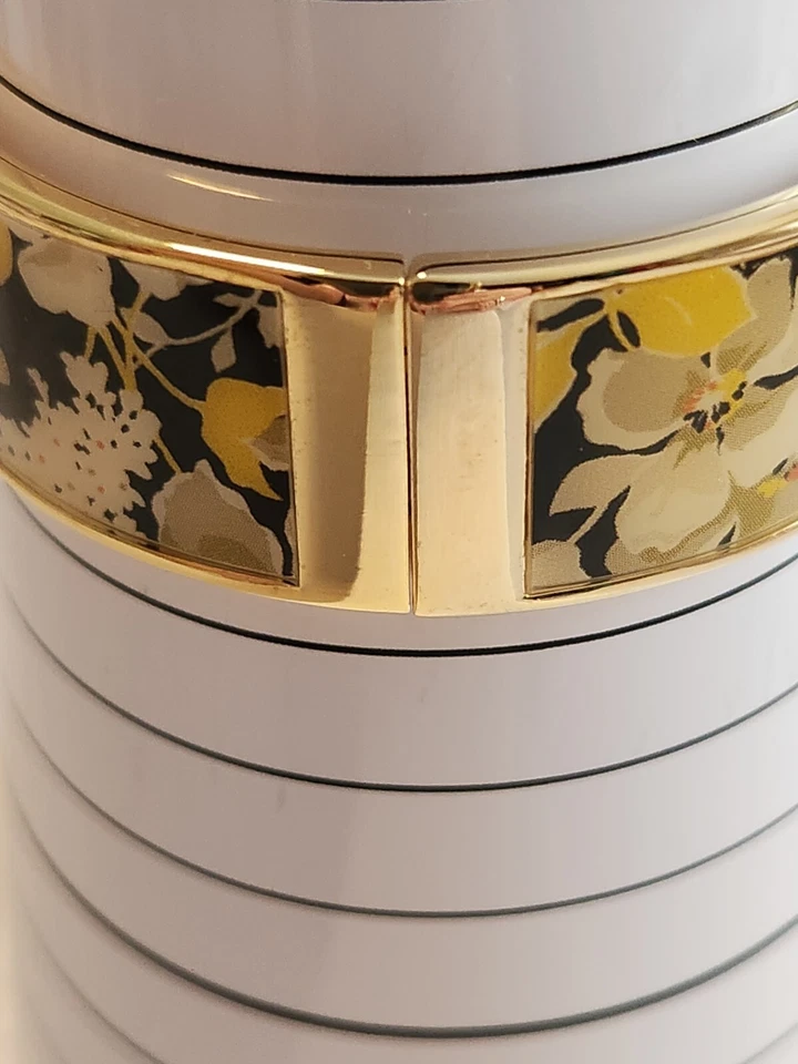 Pulsera Vera Bradley 7" Bisagras Tono Dorado Floral Nueva Foto 3 de 4