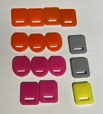 Lot of 15 GM Ignition Door Truck Lock Key Blank Boot Covers Plastic Neon Colors