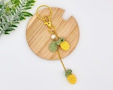 Pineapple Keychain Bag Charm Crochet Fruit