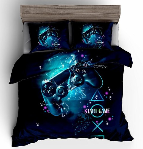 3D PS4 Controller Bedding Set of 3 Gamer Duvet Cover Pillowcase Single Bed New - Picture 6 of 16