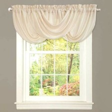 Lush D cor Lucia Window Valance Ivory 42" x 18"  2"