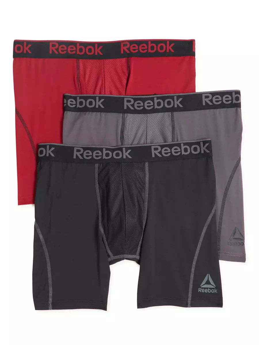 Reebok Men'S Pro Series Performance Boxer Brief Regular Length Underwear,  3-Pack