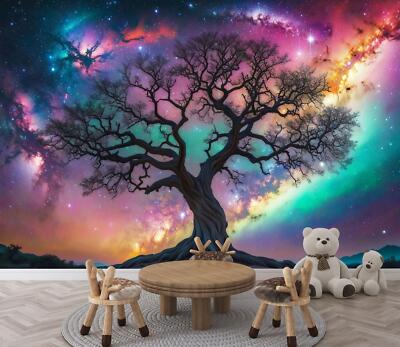 Magischer Baum in Fantasie Mystische Tapete Wandbild Abnehmbar Abziehbar Abziehen & Aufkleben