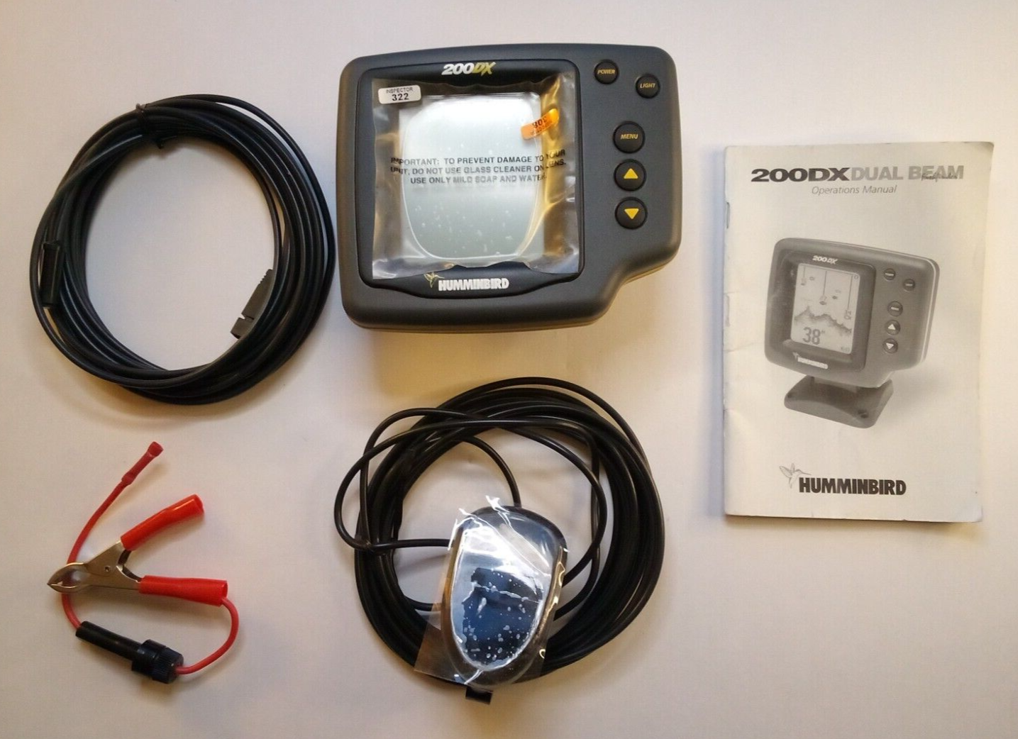 NEW HUMMINGBIRD 200DX Fish Finder with Transducer, Power Cable eBay