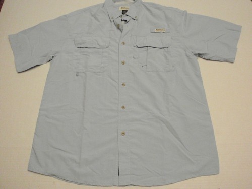 Magellan Sportswear Light Blue Short Sleeve Shirt Men Large Laguna Madre
