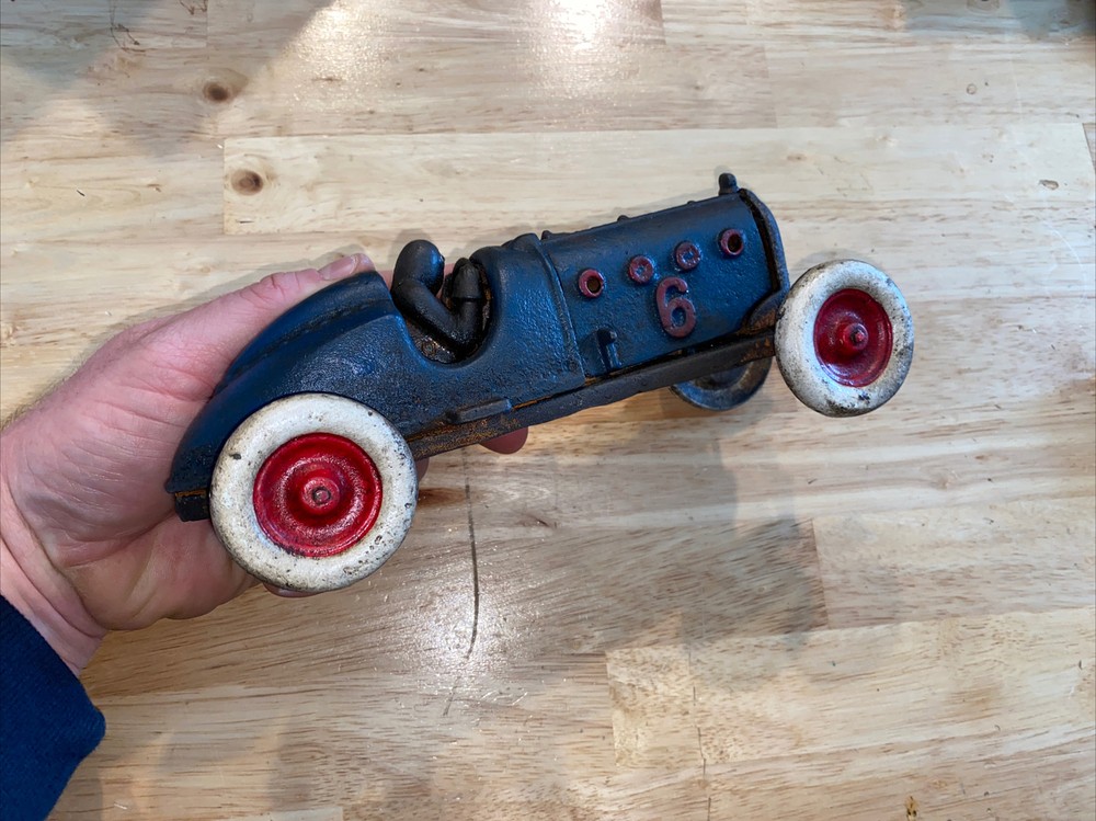 Blue Race Car Cast Iron HOTROD RATROD Auto Racing Truck Auto GIFT Racer