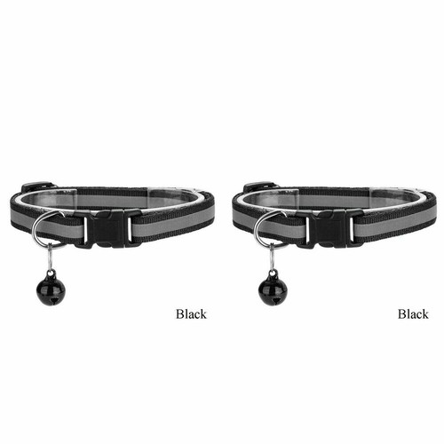Adjustable Reflective Nylon Cat Collar with Bell for Cat Kitten small dog puppy - Picture 6 of 13