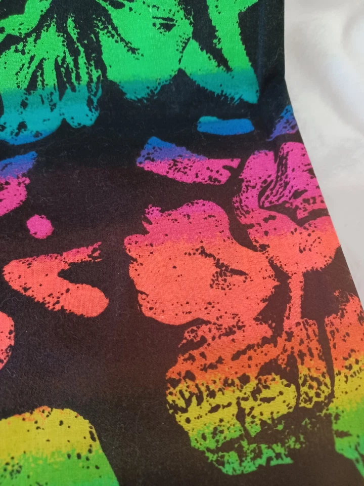 1 Yd Hawaiian MARCUS BROTHERS Fabric Black/Rainbow Colors, 60"W for Quilting - Image 3 of 3