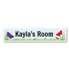 Butterfly Room Sign, Custom Butterfly Lover Sign, Personalized Metal Wall Decor