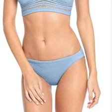 Robin Piccone Women Baby Blue Low Waisted Med Coverage Bikini Bottoms Sz S