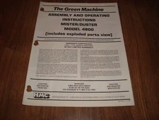 The Green Machine Assembly And Operating  Instructions Mister Duster Model 4800