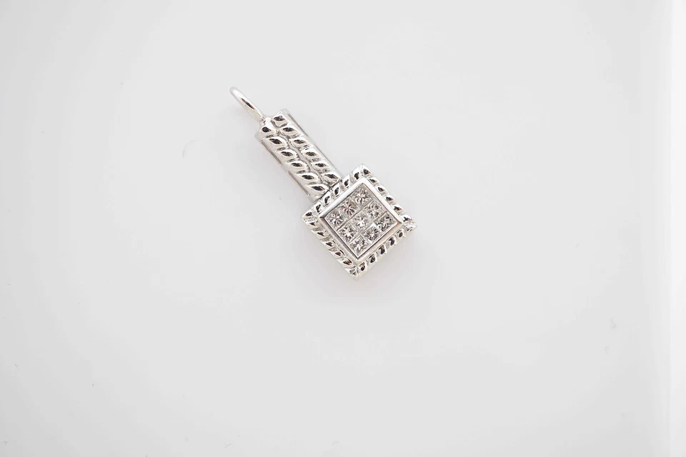 Joyería colgante vintage de diamantes de oro blanco de 14 k - 0,27 TCW Foto 3 de 4