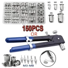 150Pcs Rivet Nut Thread Retainer Insert Stainless Steel Clamping Lever Tools