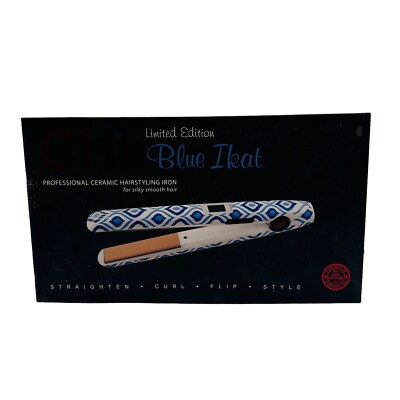 Brand New Limited Edition Blue Ikat Chi Professional Ceramic Hairstyling Iron
