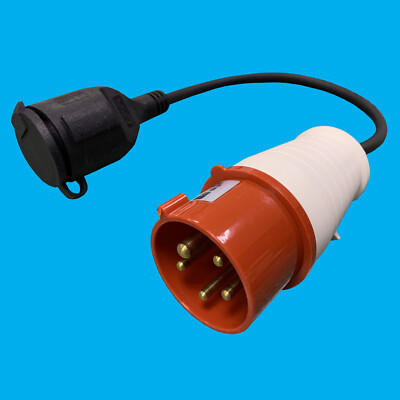 16A Cee 400V Stecker Auf 16A Schuko Buchse Fly Kabel Wandler Kommerziell Schwer
