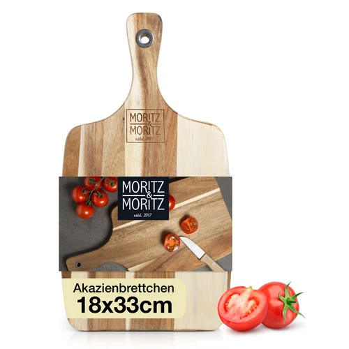 2x Servierbrett Akazie Holz Käsebrett Servierbrett Holzbrett Schneidebrett Griff