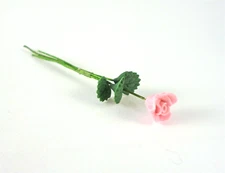  Dollhouse Miniature Bright Delights Single Pink Rose, E2061