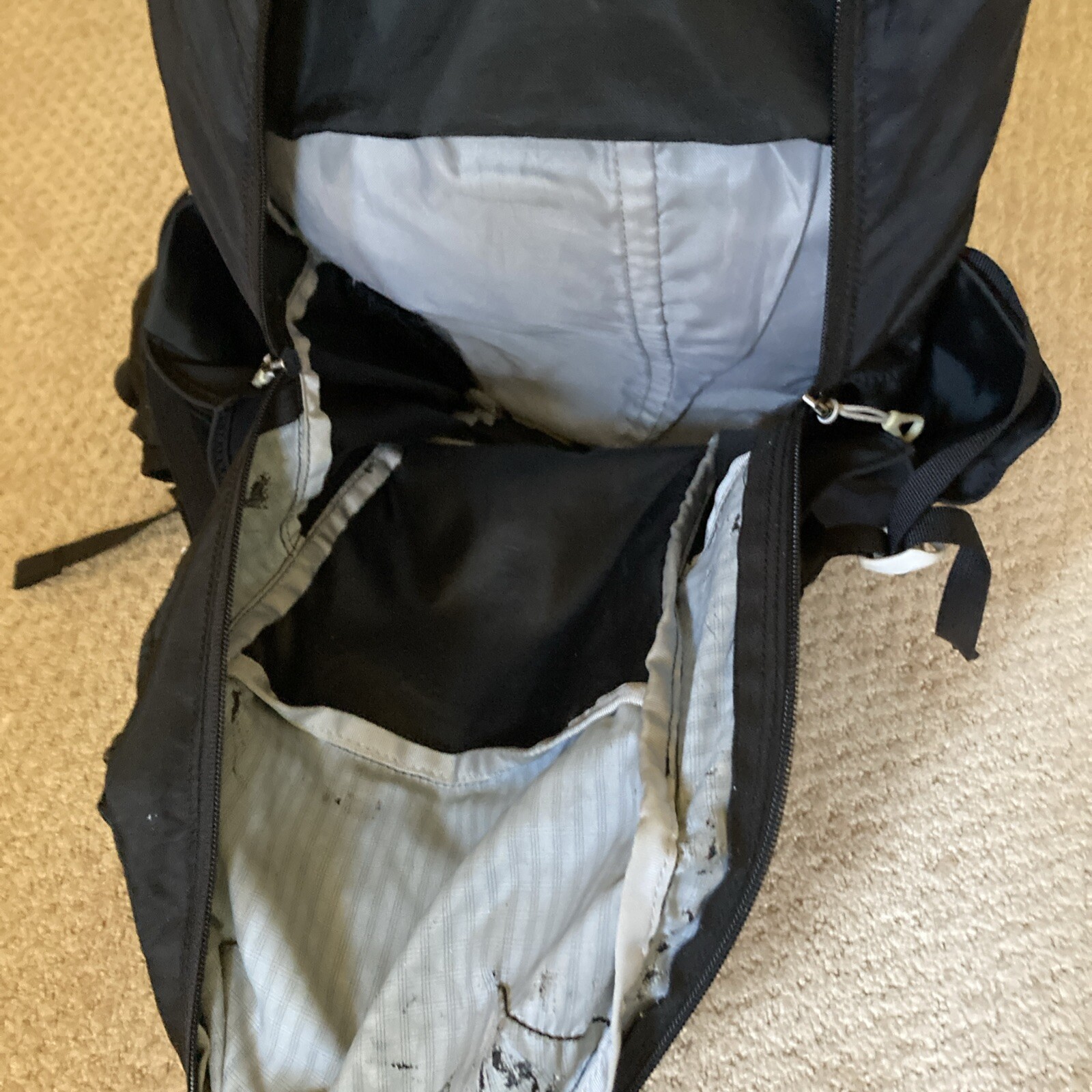 Gregory Backpack Black Hiking Camping Outdoor Travel Pack with Pockets Good
