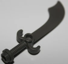 Lego Castle Dark Gray Scimitar Sword Minifig Weapon