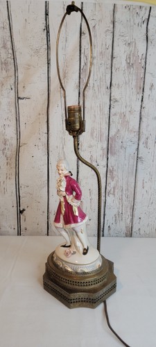 Vintage Paar chantilly figurale viktorianische Porzellan Tischlampen funktioniert! (Details lesen) - Bild 11 von 24